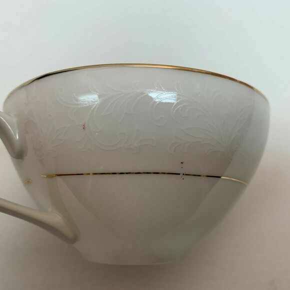 Touch of Gold Embassy Cups White Border Design Gold Trim Lot of 4 - Picture 11 of 12